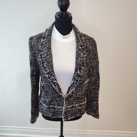 Massimo Dutti B/W Tweed Jacket - Picture 1 of 6